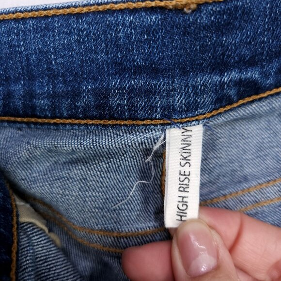 Rag & Bone Jeans 28 Womens Blue High Rise Skinny Distressed Stretch - Picture 11 of 15